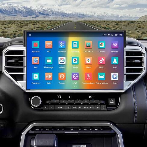 ستيريو سيارة 14.6 بوصة Android 14 لسيارة Toyota Tundra 2022 2023 2024، راديو سيارة 4 جيجابايت + 64 جيجابايت، شاشة لمس 2K IPS لاسلكية Carplay&Andoird Auto، ملاحة GPS، بلوتوث BT/FM/AM in Kuwait