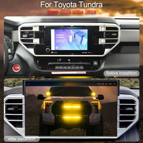 ستيريو سيارة 14.6 بوصة Android 14 لسيارة Toyota Tundra 2022 2023 2024، راديو سيارة 4 جيجابايت + 64 جيجابايت، شاشة لمس 2K IPS لاسلكية Carplay&Andoird Auto، ملاحة GPS، بلوتوث BT/FM/AM in Kuwait