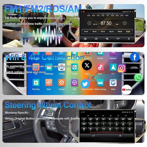 ستيريو سيارة 14.6 بوصة Android 14 لسيارة Toyota Tundra 2022 2023 2024، راديو سيارة 4 جيجابايت + 64 جيجابايت، شاشة لمس 2K IPS لاسلكية Carplay&Andoird Auto، ملاحة GPS، بلوتوث BT/FM/AM in Kuwait
