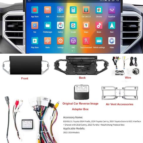 ستيريو سيارة 14.6 بوصة Android 14 لسيارة Toyota Tundra 2022 2023 2024، راديو سيارة 4 جيجابايت + 64 جيجابايت، شاشة لمس 2K IPS لاسلكية Carplay&Andoird Auto، ملاحة GPS، بلوتوث BT/FM/AM in Kuwait