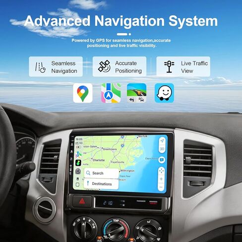 5G-WiFi6 (4Core 64G ROM) Car Radio Stereo for Toyota Tacoma 2005-2015,9 inch Touch Screen Head Unit with Wireless Carplay Android Auto GPS Bluetooth SWC FM Mirror Link Backup Camera (2Ram 64Rom) in Kuwait