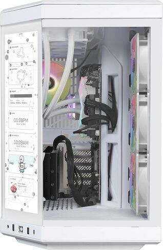 كمبيوتر مكتبي iBUYPOWER Y70TI للألعاب مع حافظة شاشة تعمل باللمس HYTE، وحدة المعالجة المركزية Intel Core Ultra 9 285، NVIDIA GeForce RTX 5070Ti 16GB GPU، 32GB DDR5 RGB RAM، 2 تيرابايت SSD، Windows 11 Home، لوحة مفاتيح، ماوس-أبيض ثلجي in Kuwait