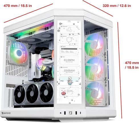 كمبيوتر مكتبي iBUYPOWER Y70TI للألعاب مع حافظة شاشة تعمل باللمس HYTE، وحدة المعالجة المركزية Intel Core Ultra 9 285، NVIDIA GeForce RTX 5070Ti 16GB GPU، 32GB DDR5 RGB RAM، 2 تيرابايت SSD، Windows 11 Home، لوحة مفاتيح، ماوس-أبيض ثلجي in Kuwait