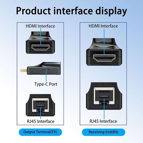 محول HDMI موسع عبر إيثرنت يصل إلى 200 قدم مع كابل تمديد HD، 1080P@60 هرتز HDMI إلى RJ45 عبر كابل CAT5/5e CAT6 OFC، التوصيل والتشغيل للتلفزيون، الكمبيوتر الشخصي، PS5، جهاز العرض in Kuwait