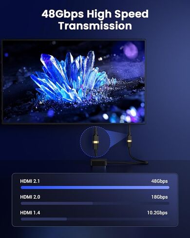 موسع ANDTOBO HDMI، كابل تمديد HDMI 8K 0.5FT HDMI ذكر إلى أنثى محول 8K@60 هرتز 4K@240 هرتز 2.1 عالي السرعة 48 جيجابت في الثانية متوافق مع Xbox وPS5 وSwitch وRoku Stick وBlu Ray وHDTV والكمبيوتر المحمول والكمبيوتر الشخصي in Kuwait