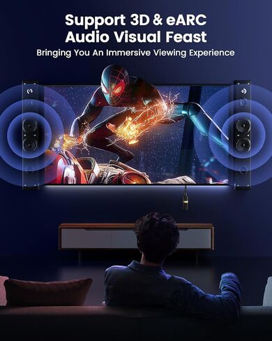 موسع ANDTOBO HDMI، كابل تمديد HDMI 8K 0.5FT HDMI ذكر إلى أنثى محول 8K@60 هرتز 4K@240 هرتز 2.1 عالي السرعة 48 جيجابت في الثانية متوافق مع Xbox وPS5 وSwitch وRoku Stick وBlu Ray وHDTV والكمبيوتر المحمول والكمبيوتر الشخصي in Kuwait