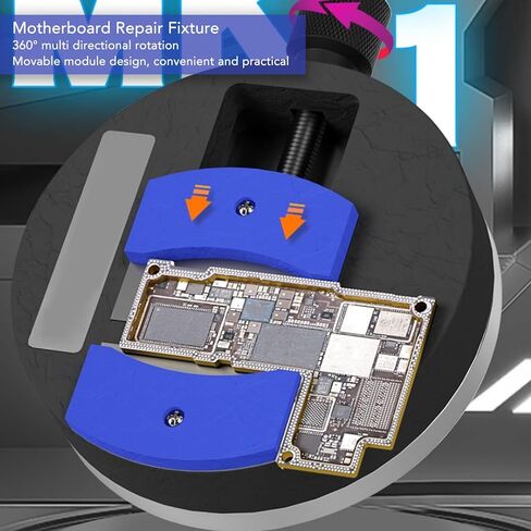 Mini Motherboard Clip, Rotatable Repair Holder Tool, Aluminum Alloy with Silicone Pad, 32mm Stroke - 360 Degree Rotation, Universal CPU IC Glue Removing for Electronics Repair in Kuwait