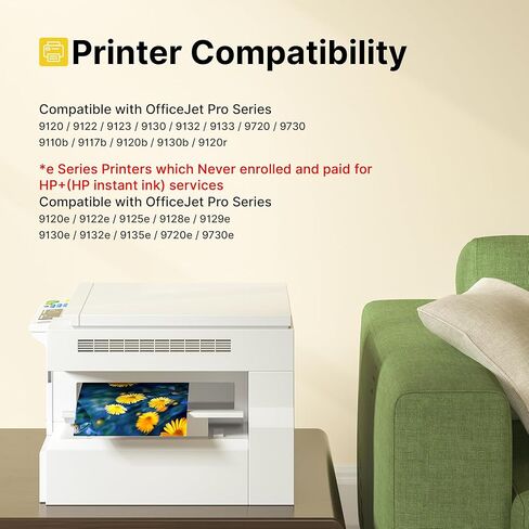 مجموعة خراطيش الحبر 936 9125e 936XL متوافقة مع حبر HP 936 لحبر HP 936 936E 936XL لـ HP OfficeJet Pro 9125e 9120e 9730e 9130 9135e 9122e 9128e 9110b 9120b 4 عبوات مع شريحة in Kuwait
