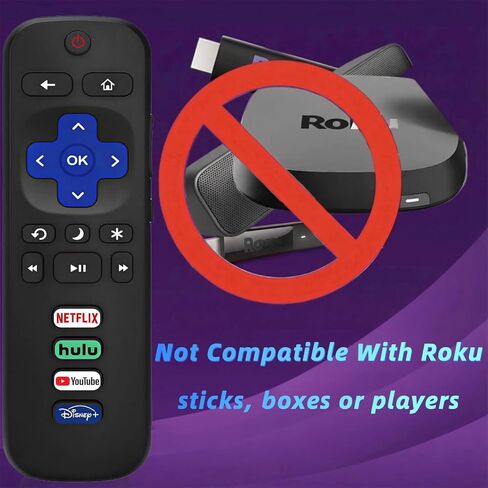 (Pack of 2) Universal Replacement Remote for Roku TV, Compatible with TCL, Hisense, Onn, Sharp, Sanyo, Westinghouse, Element, Philips, RCA TVs, No Setup Required, NOT for Stick or Players in Kuwait