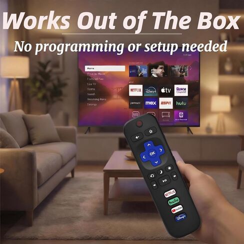 (Pack of 2) Universal Replacement Remote for Roku TV, Compatible with TCL, Hisense, Onn, Sharp, Sanyo, Westinghouse, Element, Philips, RCA TVs, No Setup Required, NOT for Stick or Players in Kuwait