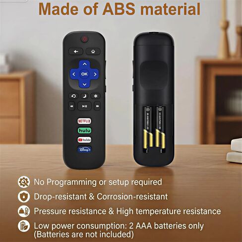 (Pack of 2) Universal Replacement Remote for Roku TV, Compatible with TCL, Hisense, Onn, Sharp, Sanyo, Westinghouse, Element, Philips, RCA TVs, No Setup Required, NOT for Stick or Players in Kuwait
