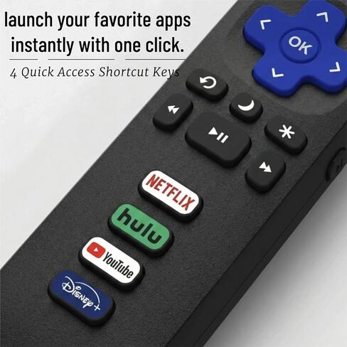 (Pack of 2) Universal Replacement Remote for Roku TV, Compatible with TCL, Hisense, Onn, Sharp, Sanyo, Westinghouse, Element, Philips, RCA TVs, No Setup Required, NOT for Stick or Players in Kuwait
