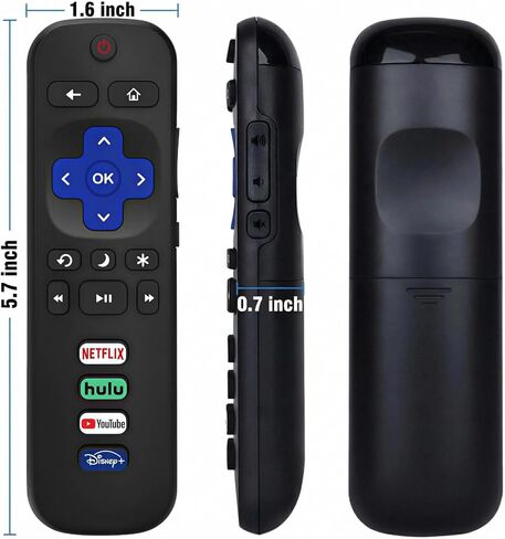 (Pack of 2) Universal Replacement Remote for Roku TV, Compatible with TCL, Hisense, Onn, Sharp, Sanyo, Westinghouse, Element, Philips, RCA TVs, No Setup Required, NOT for Stick or Players in Kuwait
