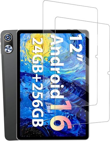 Screen Protector for JJGJ TAB9 Android 16 Tablet 12 Inch, Anti-Scratch 9H Tempered Glass Film Easy to Install, No Bubble, 2-Pack in Kuwait