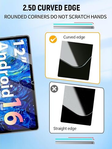 Screen Protector for JJGJ TAB9 Android 16 Tablet 12 Inch, Anti-Scratch 9H Tempered Glass Film Easy to Install, No Bubble, 2-Pack in Kuwait