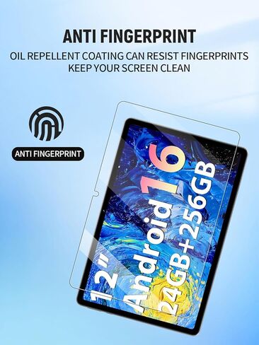 Screen Protector for JJGJ TAB9 Android 16 Tablet 12 Inch, Anti-Scratch 9H Tempered Glass Film Easy to Install, No Bubble, 2-Pack in Kuwait