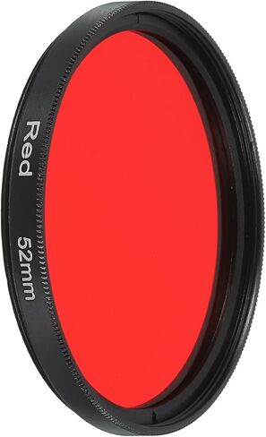 Generic 52mm Lens Filter,Full Red Camera Filter Scratch Optical Glass Round Fluorescent Filters Universal for Camera Photography Lens in Kuwait