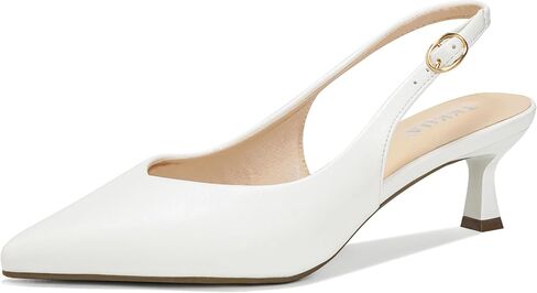 Women's Pointed Toe Kitten Heel Pumps, 2 Inch Heel, Adjustable Heel Strap, Wedding Party Dress Shoes in Saudi Arabia