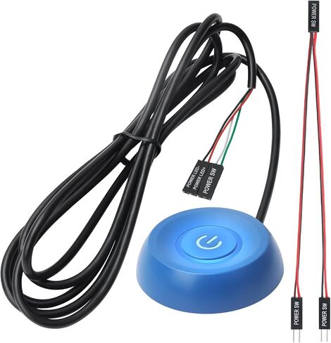 APIELE PC Power Button Desktop PC Computer External Power ON Off LED Push Computer Host Button Supply Supplies with 1.8m Cables for Computer Motherboard Pink Round Model (Pink) in Kuwait