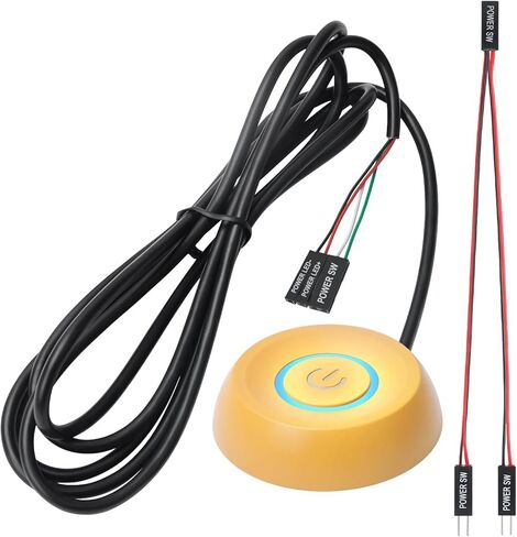 APIELE PC Power Button Desktop PC Computer External Power ON Off LED Push Computer Host Button Supply Supplies with 1.8m Cables for Computer Motherboard Pink Round Model (Pink) in Kuwait