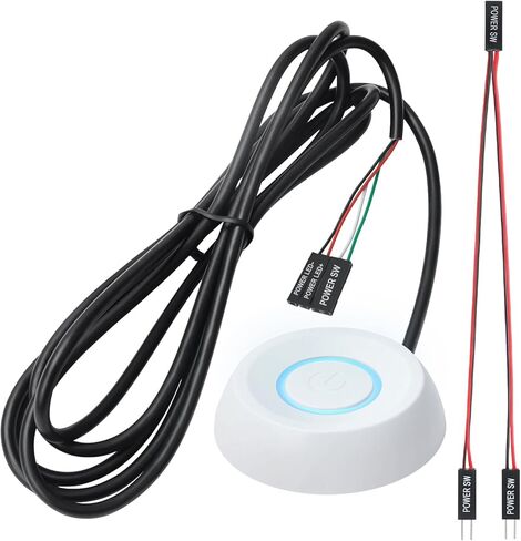 APIELE PC Power Button Desktop PC Computer External Power ON Off LED Push Computer Host Button Supply Supplies with 1.8m Cables for Computer Motherboard Pink Round Model (Pink) in Kuwait