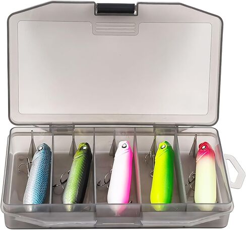 5Pcs Pencil Popper Topwater Fishing Lures Floating Hard Bait with Box for Bass Walleye Pike Catfish Musky Perch 3.15in/0.35oz in Kuwait