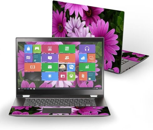 MightySkins Skin Compatible with Lenovo Flex 5 14" (2017) - Purple Flowers | Protective, Durable, and Unique Vinyl Decal wrap Cover | Easy to Apply, Remove, and Change Styles | Made in The USA in Kuwait
