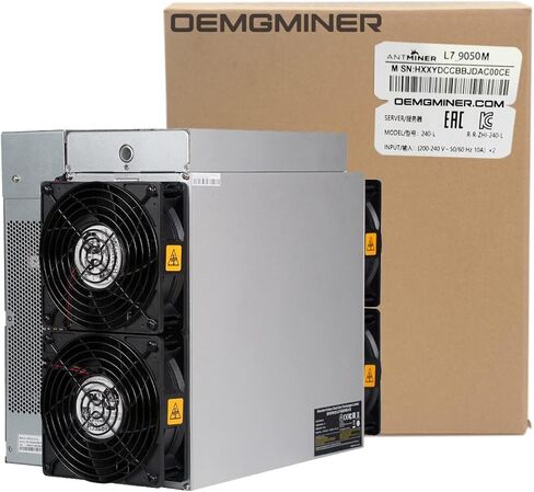 جهاز تعدين جديد من Bitmain Antminer L7 9050M Doge Coin & Litecoin LTC Coin Asic جهاز تعدين التشفير 220 فولت-240 فولت بوليت-في سفينة PSU بواسطة OEMGMINER in Kuwait