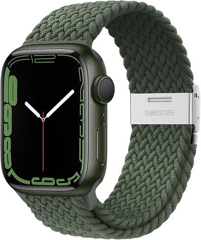 Qimela متوافق مع سوار ساعة Apple مقاس 49 مم 45 مم 44 مم 42 مم، حزام رياضي منفرد قابل للتمدد مع إبزيم قابل للتعديل، سوار معصم مجدول من النايلون المرن لسلسلة iWatch 9 8 7 6 SE 5 4 3 Ultra 2 1، للنساء والرجال in Saudi Arabia