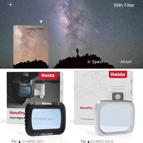 Haida NanoPro Clear-Night Filter Compatible with DJI Mavic AIR2 - HD Nano Optical Glass, Reduce Light Pollution, Waterproof Scratch-Resistant in Kuwait