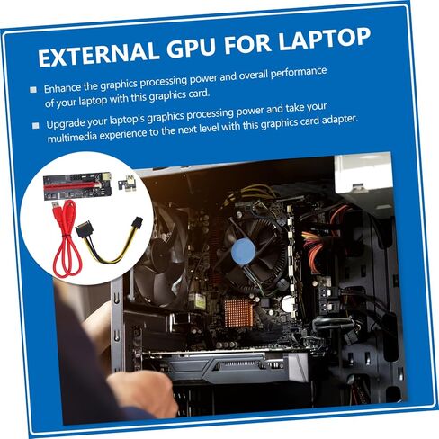 OSALADI 1set Pcie Graphics Card Extension Riser لوحدة معالجة الرسومات الخارجية لتعزيز أداء ألعاب الكمبيوتر المحمول للمحول وتعزيز التجربة البصرية واتصال وحدة معالجة الرسومات المستقلة in Kuwait