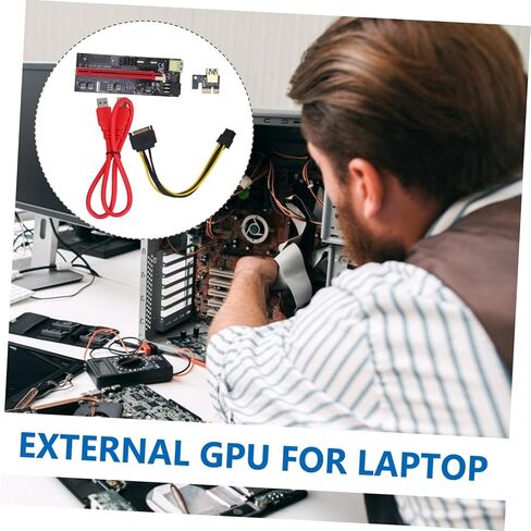 OSALADI 1set Pcie Graphics Card Extension Riser لوحدة معالجة الرسومات الخارجية لتعزيز أداء ألعاب الكمبيوتر المحمول للمحول وتعزيز التجربة البصرية واتصال وحدة معالجة الرسومات المستقلة in Kuwait