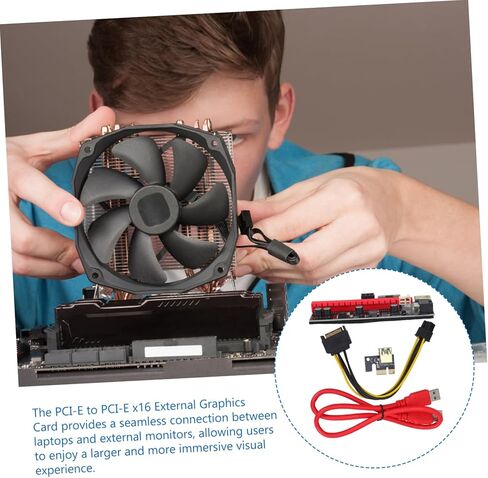 OSALADI 1set Pcie Graphics Card Extension Riser لوحدة معالجة الرسومات الخارجية لتعزيز أداء ألعاب الكمبيوتر المحمول للمحول وتعزيز التجربة البصرية واتصال وحدة معالجة الرسومات المستقلة in Kuwait