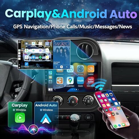 ستيريو سيارة لسيارة Jeep Compass Patriot 2010-2016، Android 12 5G WiFi 8 Core IPS شاشة تعمل باللمس مع كاميرا احتياطية Apple Carplay Android Auto 48EQ Bluetooth WiFi MirrorLink SWC in Kuwait