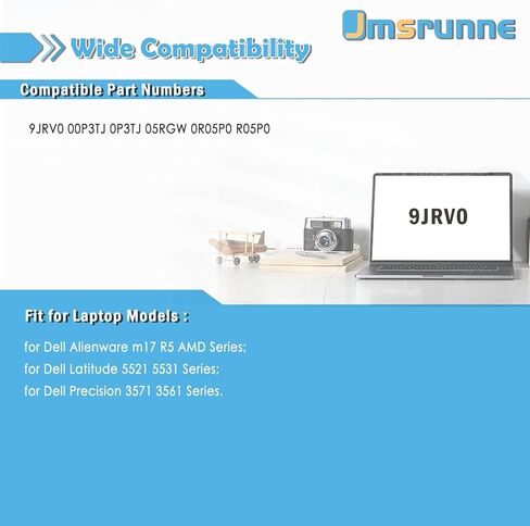 9JRV0 استبدال بطارية الكمبيوتر المحمول Dell Precision 3571 3561 / Alienware m17 R5 AMD/Latitude 5521 5531 Series Laptop 0P3TJ 00P3TJ 05RGW R05P0 0R05P0 11.4V in Kuwait