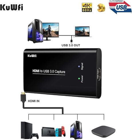 KuWFi Bundle of 2-Pack 300Mbps Wireless Bridge and HDMI to USB3.0 Audio Video Capture Cards in Kuwait
