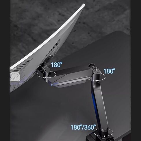 Gas Spring Aluminum Monitor Arm,17"-45" Single Monitor Mount, Adjustable Stand, 75/100 Mm with Clamp and Grommet Base,Hold Up to 35 Lbs Monitors Arm,Black in Kuwait