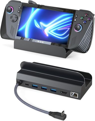 Maxonar Docking Station 4K@120Hz for ROG Ally X/Steam Deck OLED/Legion Go (S) /MSI Claw, 6-in-1 Steam Deck Dock with HDMI 2.1, 3*USB-A 3.0, Gigabit Ethernet, 100W Charge for Steam Deck LCD in Kuwait