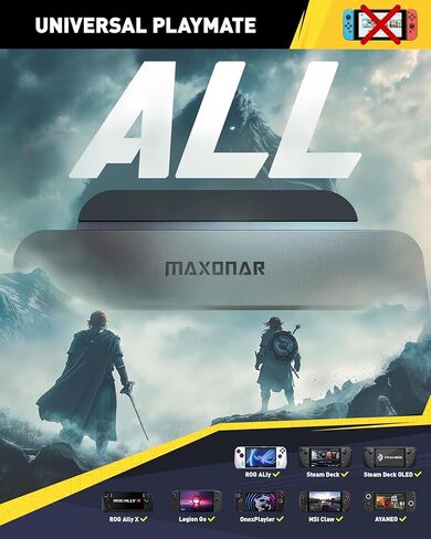 Maxonar Docking Station 4K@120Hz for ROG Ally X/Steam Deck OLED/Legion Go (S) /MSI Claw, 6-in-1 Steam Deck Dock with HDMI 2.1, 3*USB-A 3.0, Gigabit Ethernet, 100W Charge for Steam Deck LCD in Kuwait