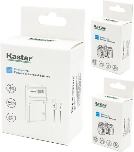 بطارية Kastar (X2) وشاحن LCD رفيع لكاميرا Olympus BLM-1 وBLM-01 وPS-BLM1 وOlympus C-5060 وC-7070 وC-8080 وE-1 وE-3 وE-30 وE-520 وEVOLT E-300 وE-330 وE-500 وE-510 in Kuwait