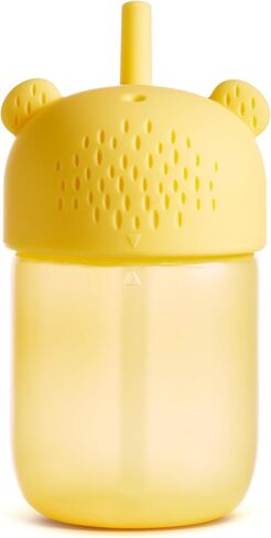 كوب Munchkin Gentle™ Transition على شكل دب العسل للرضع والأطفال الصغار بعمر 6 أشهر فما فوق، زجاجة مضادة للانسكاب قابلة للعصر لسهولة الشرب، 9 أونصة، أصفر in Saudi Arabia