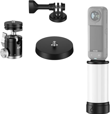 JJC ضوء 360 درجة مع حامل مغناطيسي لملحقات Insta360 X5 X4 X3 DJI Osmo 360 Xtra 360، مصباح فيديو LED شخصي قابل لإعادة الشحن مع. 1/4 بوصة - 20 خيط، 3 أوضاع ألوان / 5 مستويات سطوع لمدونة فيديو السيلفي in Kuwait
