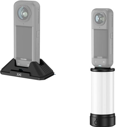 JJC مرفق ضوء 360 درجة مع حامل سيليكون لملحقات Insta360 X5 X4، مصباح فيديو LED شخصي قابل لإعادة الشحن مع. 1/4 بوصة - 20 خيط، 3 أوضاع ألوان / 5 مستويات سطوع لمدونة فيديو السيلفي in Kuwait