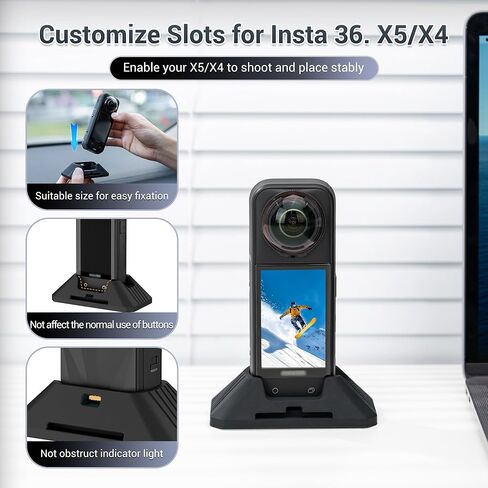 JJC مرفق ضوء 360 درجة مع حامل سيليكون لملحقات Insta360 X5 X4، مصباح فيديو LED شخصي قابل لإعادة الشحن مع. 1/4 بوصة - 20 خيط، 3 أوضاع ألوان / 5 مستويات سطوع لمدونة فيديو السيلفي in Kuwait