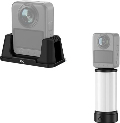 JJC 360° Light Attachment with Silicone Stand for DJI Osmo 360 Xtra 360 Accessories, Rechargeable Personal LED Video Light w. 1/4"-20 Thread, 3 Color Mode / 5 Brightness Level for Selfie Vlog in Kuwait