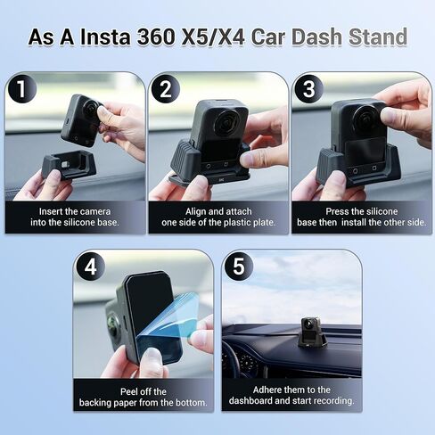 JJC 360° Light Attachment with Silicone Stand for DJI Osmo 360 Xtra 360 Accessories, Rechargeable Personal LED Video Light w. 1/4"-20 Thread, 3 Color Mode / 5 Brightness Level for Selfie Vlog in Kuwait