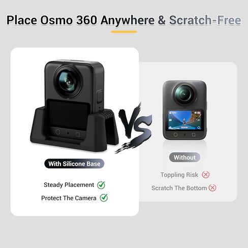 JJC 360° Light Attachment with Silicone Stand for DJI Osmo 360 Xtra 360 Accessories, Rechargeable Personal LED Video Light w. 1/4"-20 Thread, 3 Color Mode / 5 Brightness Level for Selfie Vlog in Kuwait