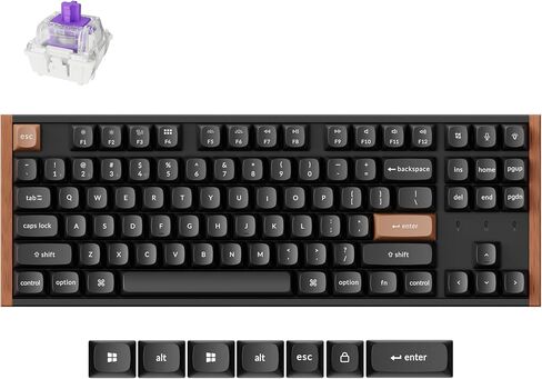Keychron K8 HE TKL سماعة لاسلكية تعمل بالبلوتوث 2.4G سلكية وضع ثلاثي قابل للتبديل السريع لوحة مفاتيح بتأثير القاعة K0 Max لوحة أرقام لاسلكية منخفضة المستوى in Kuwait