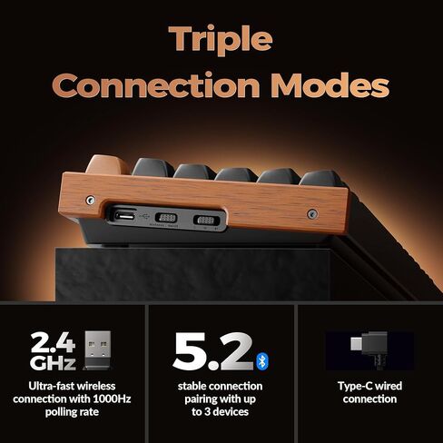 Keychron K8 HE TKL سماعة لاسلكية تعمل بالبلوتوث 2.4G سلكية وضع ثلاثي قابل للتبديل السريع لوحة مفاتيح بتأثير القاعة K0 Max لوحة أرقام لاسلكية منخفضة المستوى in Kuwait