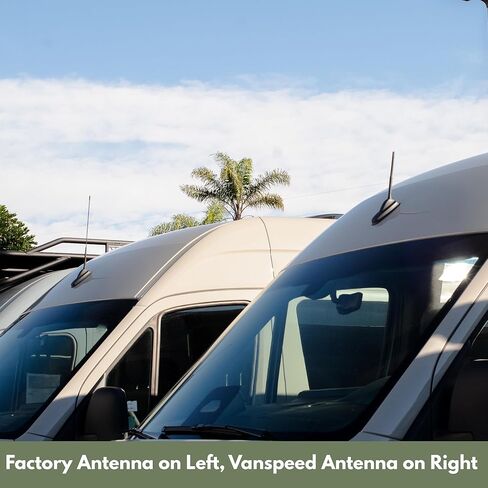 هوائي VanMart Vanspeed Sprinter القصير لعام 2019+ Mercedes-Benz Sprinter - بديل مضغوط مقاس 7.375 بوصة - مظهر خفي، لا يوجد أدوات مثبتة - لمسة نهائية مطاطية سوداء - خيوط في وضع المصنع in Kuwait